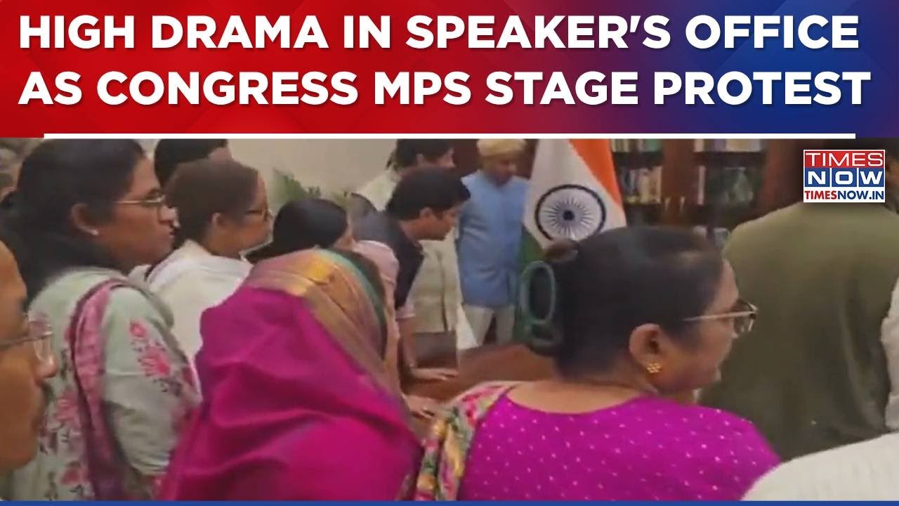 Unprecedented Drama Inside Speaker's Office As Congress MPs Stage Protest Against Chair; Here's Why