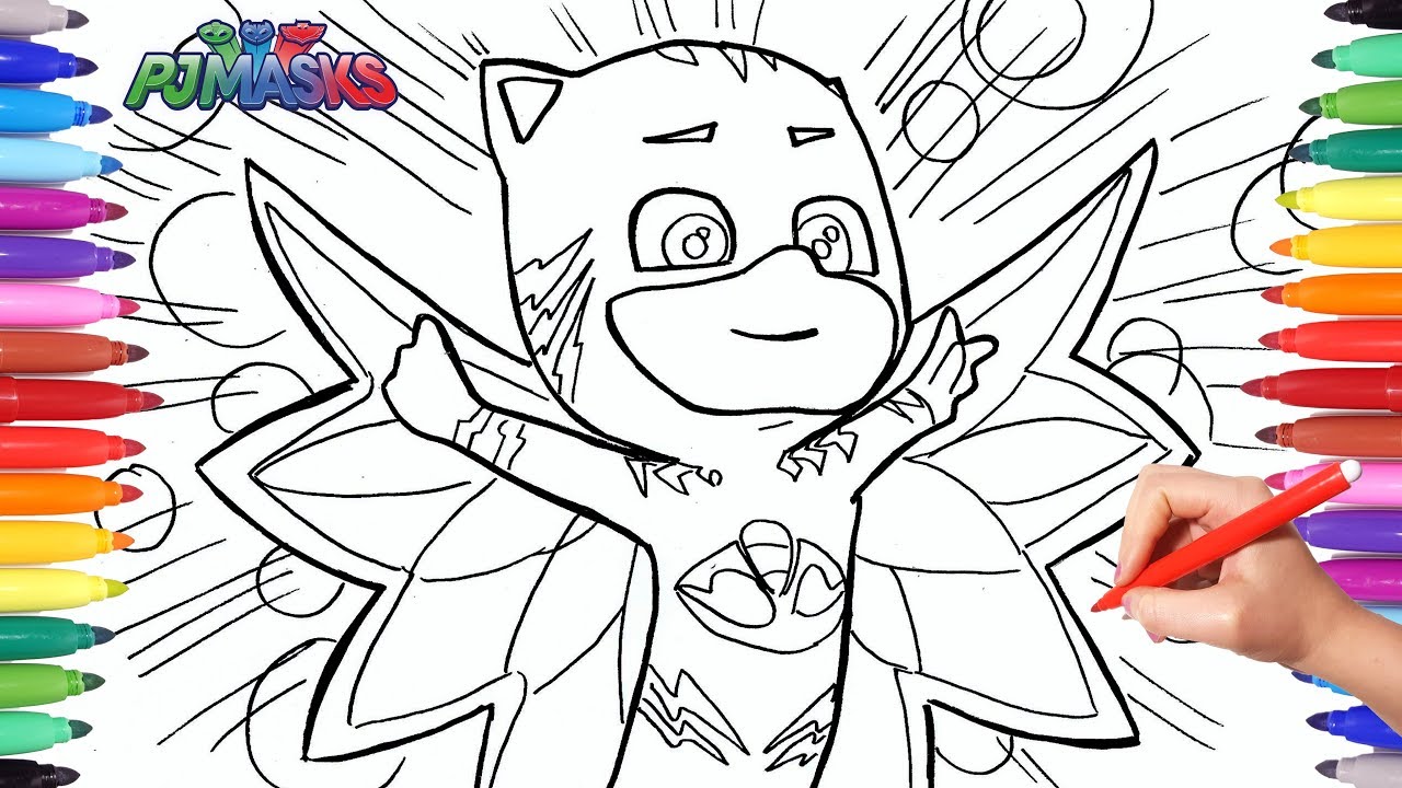 PJ MASKS Catboy Owelette & Gekko All In One Coloring Pages How to Draw and Paint PJ Masks