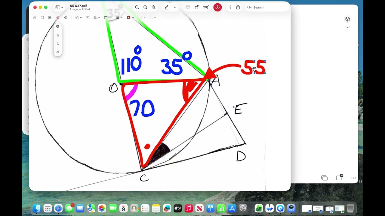 Level C - Question 37 - Angles in a circle (Non calculator)
