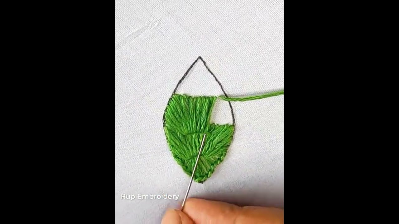 basic doodles design green flower hand embroidery tutorial for needle work project