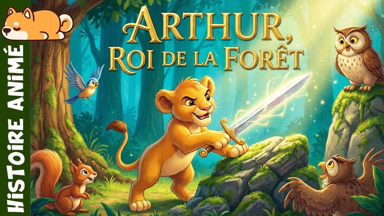 Sire Arthur et la Forêt de l'Épée Magique 🦁⚔️ | Conte pour Enfants & Histoire pour s'endormir, Lion