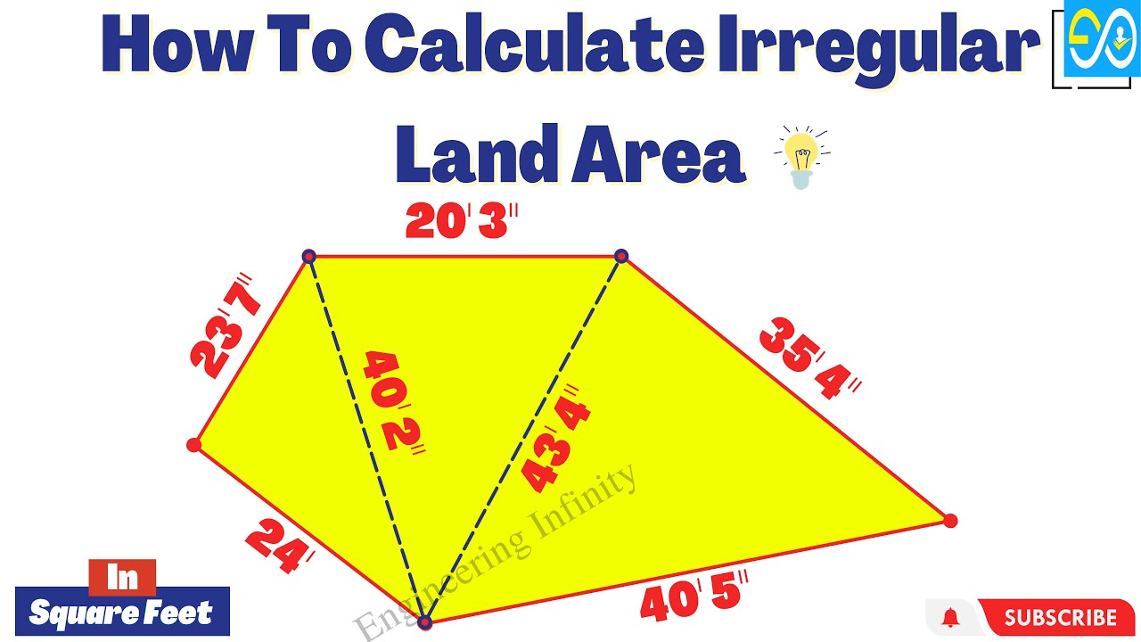How To Calculate Irregular Land Area | Irregular Plot Area In Square Feet
