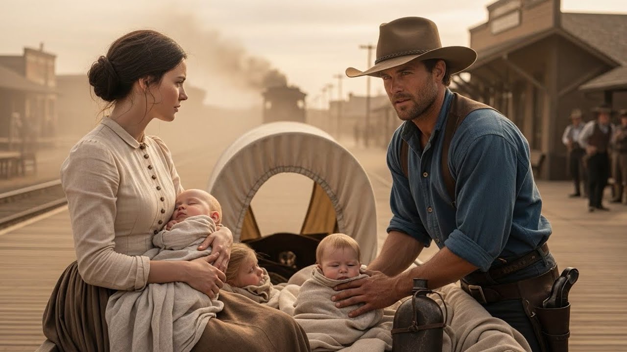 She Was Left At The Depot With Twins And No Money, A Cowboy Loaded Them All Into His Wagon And Left
