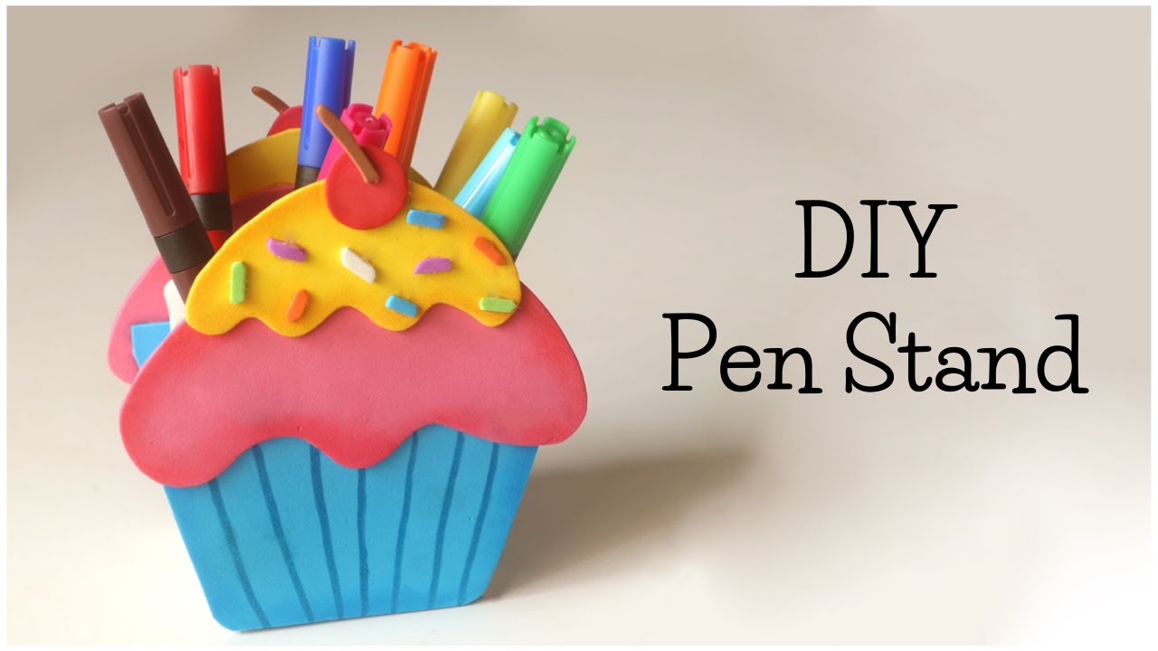 Cute Cupcake Pen Stand DIY | Kawaii Cupcake | Foam Sheet Craft | Cardboard Craft | Desk organizer