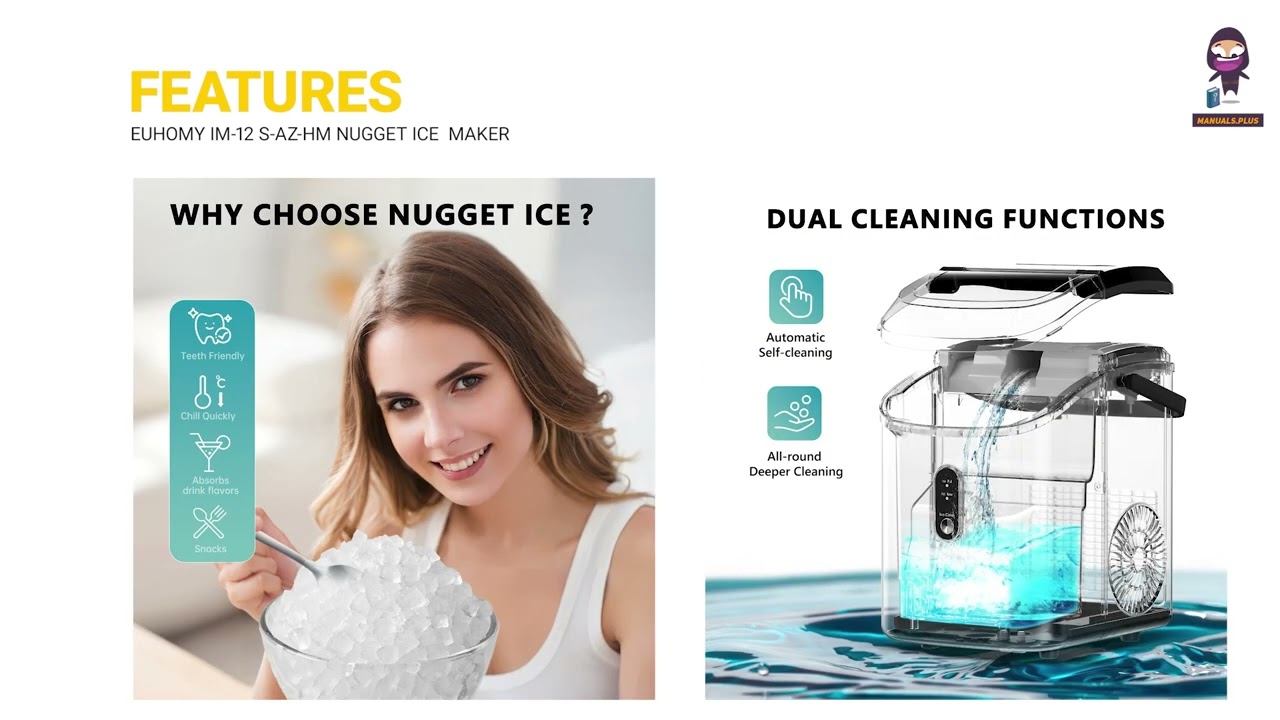 EUHOMY IM 12S AZ HM Portable Nugget Ice Maker