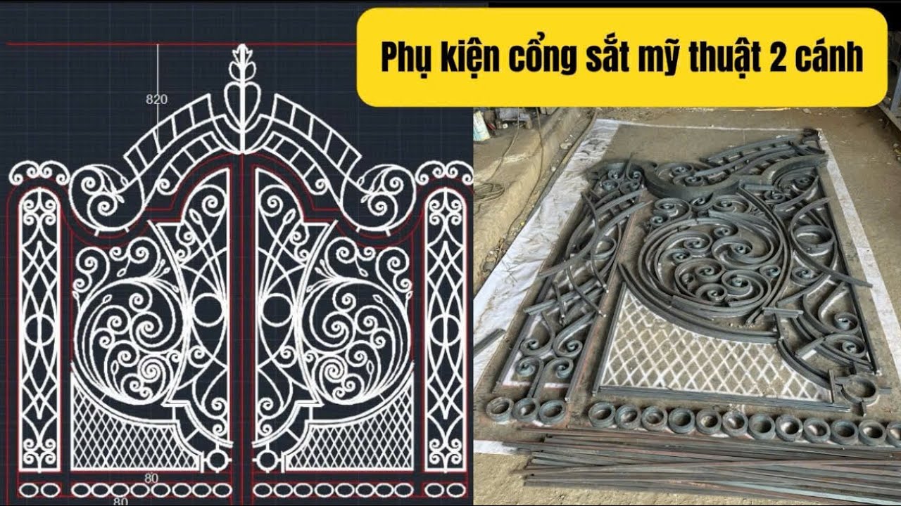 Cung cấp phụ kiện cổng sắt mỹ thuật 2 cánh và lan can sắt mỹ thuật, ngày 16/1/2026 - Cơ Khí Tâm Đức