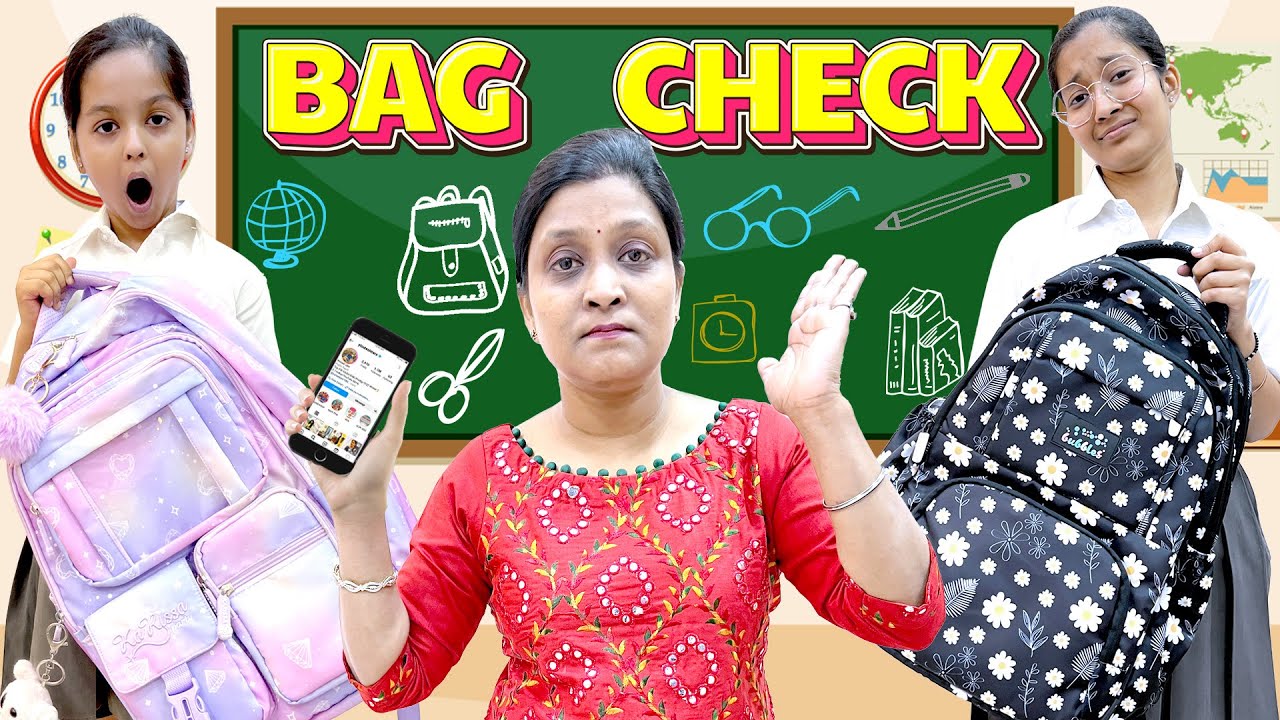 What&rsquo;s in my bag?😯 | After School Surprise Bag Check😨 | Funny Video | Cute Sisters