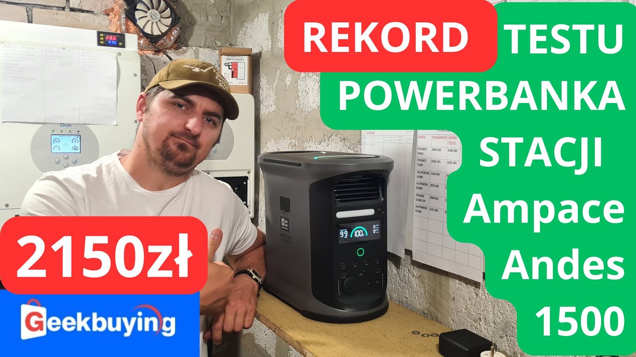 REKORD TESTU Powerbanka Stacji Ładowania Ampace Andes 1500. Geekbying.