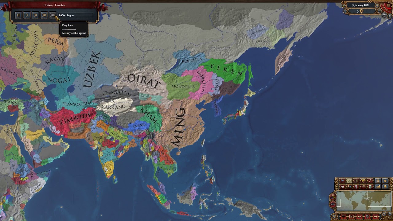 Eu4 - TimeLapse 1444 - 1821 (AI Only)