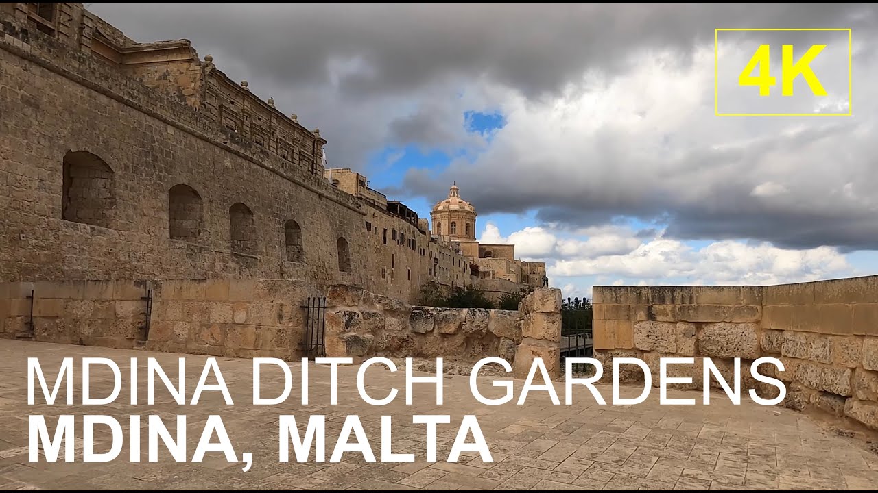 MDINA, MALTA | Mdina Ditch Gardens (Il-Foss tal-Imdina) l 4K Walk