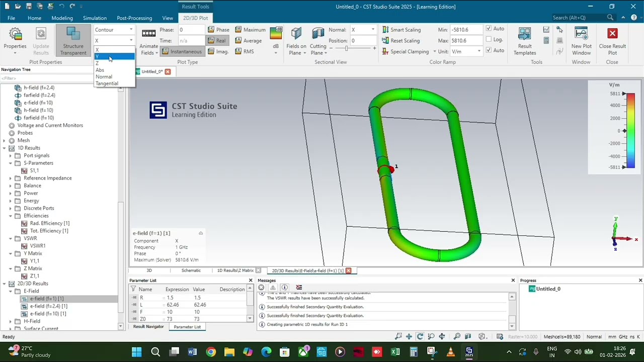 How to design and simulate a Folded Dipole Antenna using CST software #youtube #engineering#learning