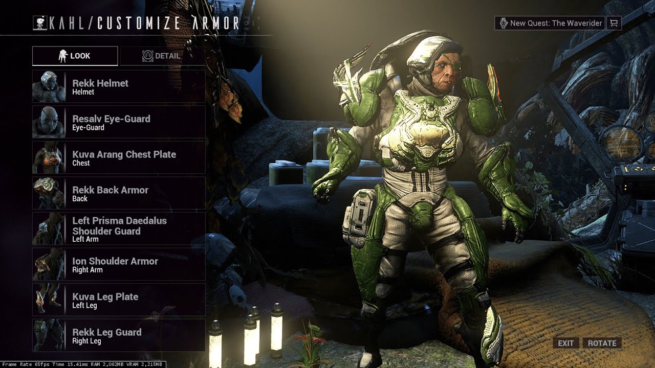 this glitch lets you equip items you dont own to kahl (warframe)