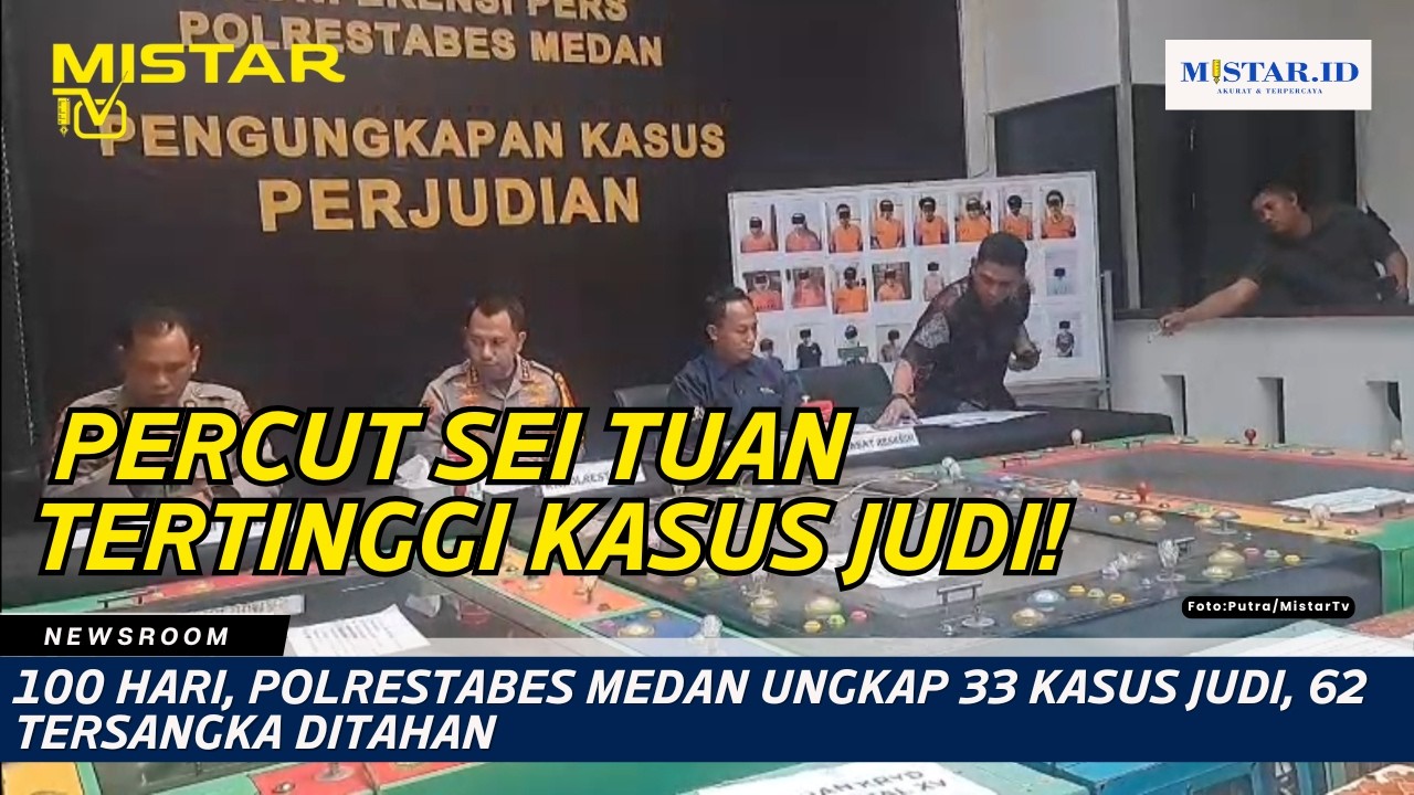 100 Hari, Polrestabes Medan Ungkap 33 Kasus Judi, 62 Tersangka Ditahan
