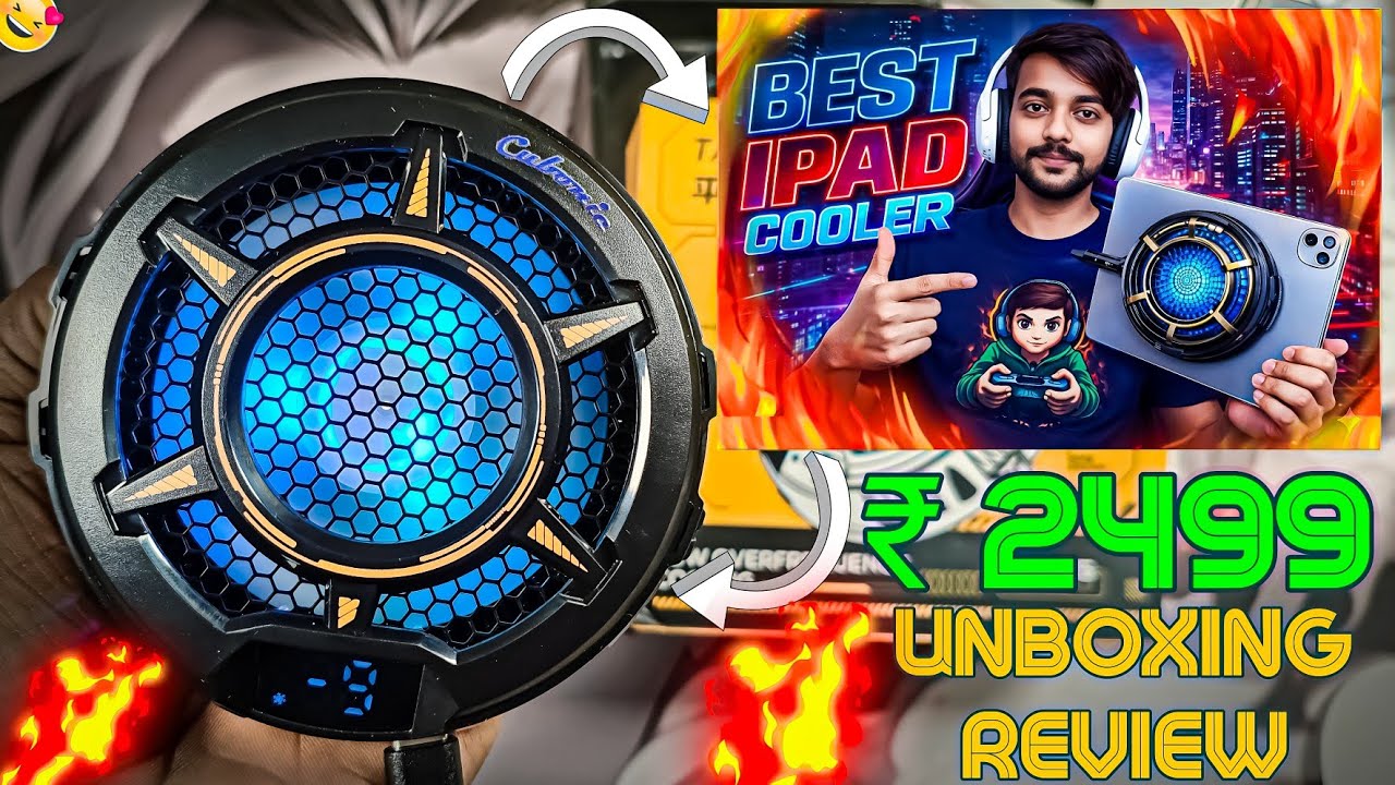 Best iPAD & TABLET Gaming Cooler Fan || RGB Cooler Fan Unboxing and Review Biggest Gaming Cooler