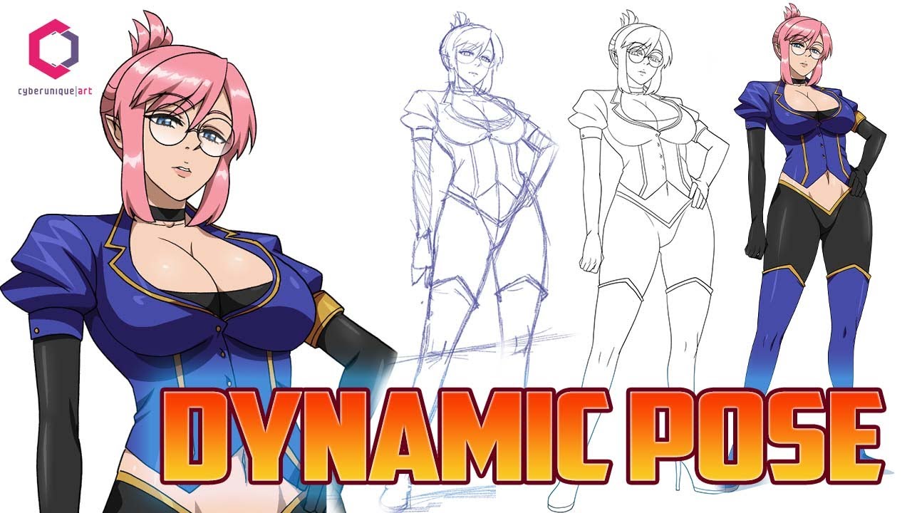 Drawing Vaygren Character Enke in Dynamic Pose