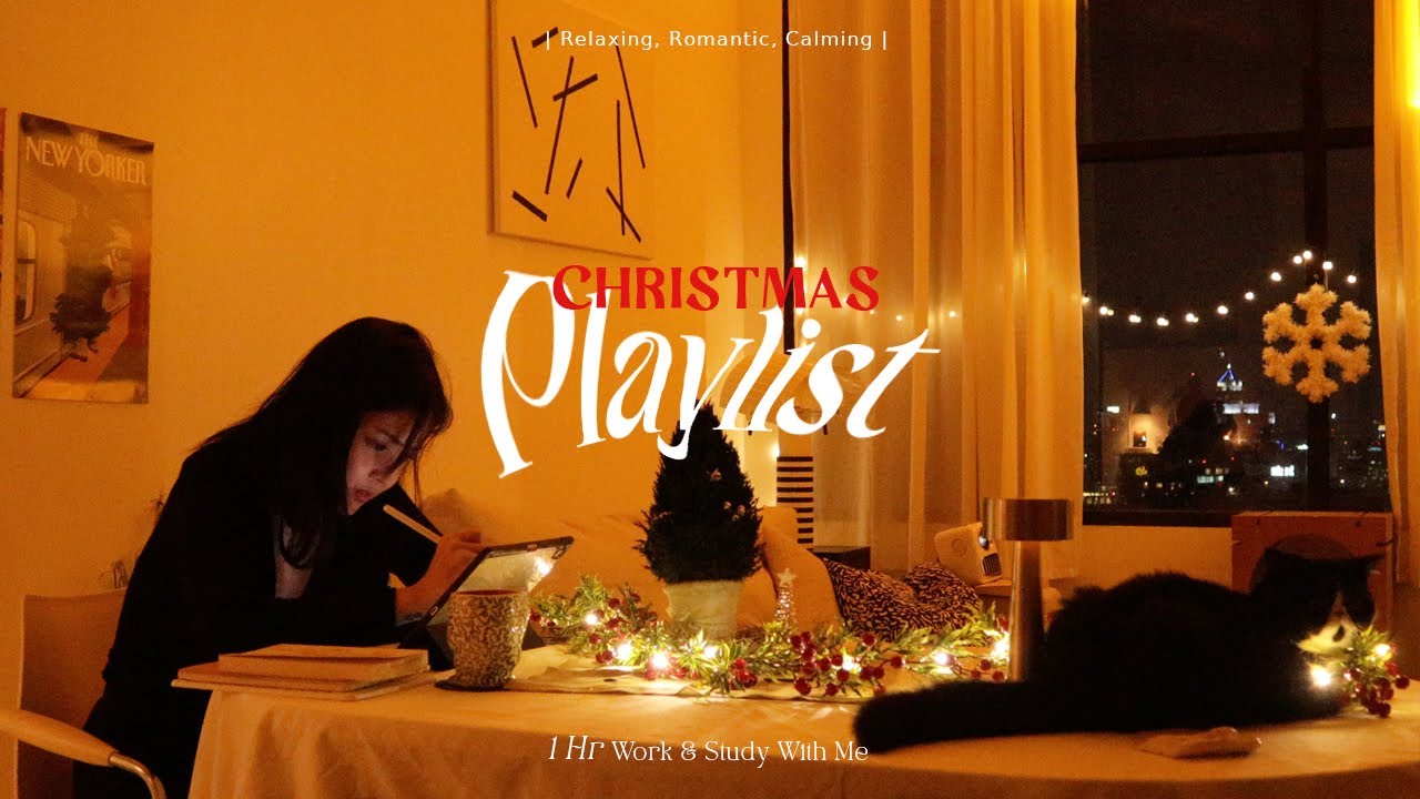 Playlist 💿 Cozy Christmas🎅🏻 | Work & Study with me | 1Hr relaxing, romantic, calming | mynjimye