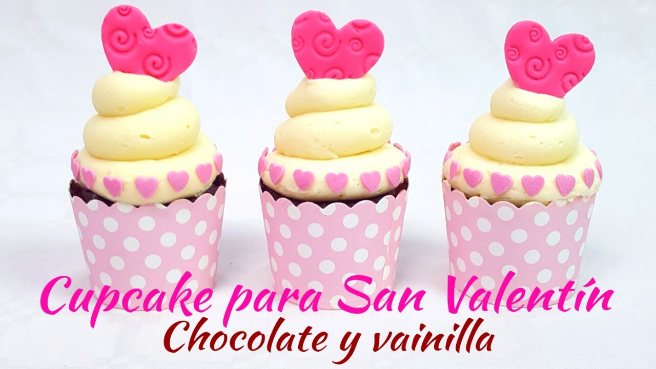 Cupcake para San Valentín de chocolate y vainilla | Mi tarta preferida