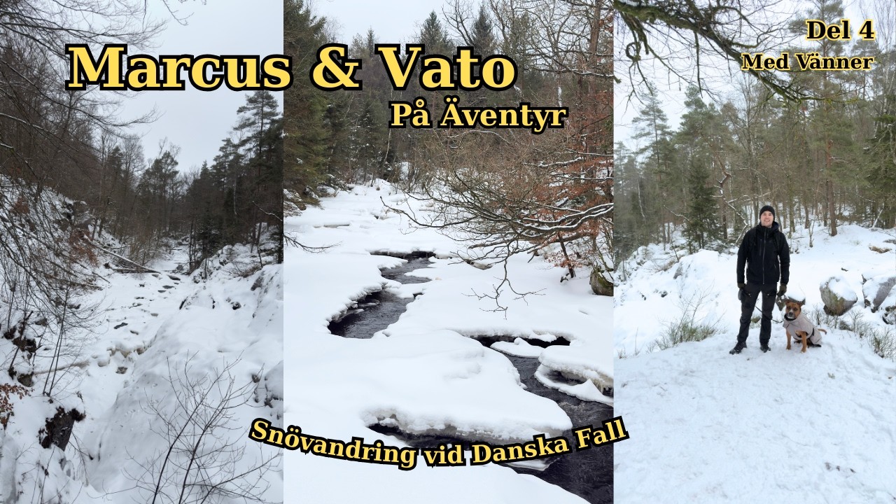 Förmodligen årets sista snövandring avslutas vid ett fruset vattenfall i Halmstad