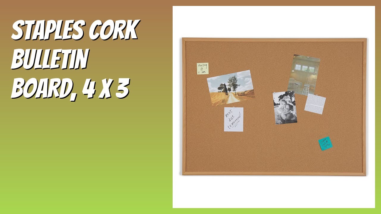 REVIEW (2026): STAPLES Cork Bulletin Board, 4 x 3. Features