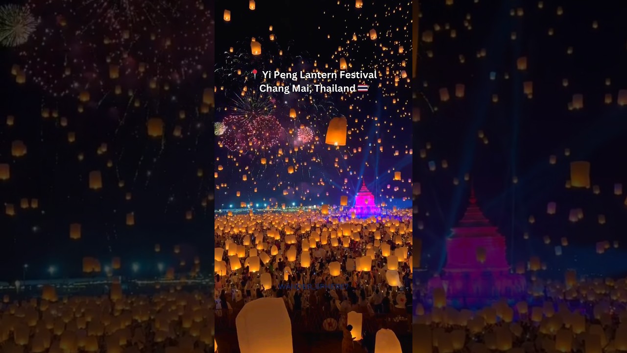 🇹🇭 Yi Peng Lantern Festival, Chang Mai, Thailand #changmai #thailand #yipeng #lanternfestival