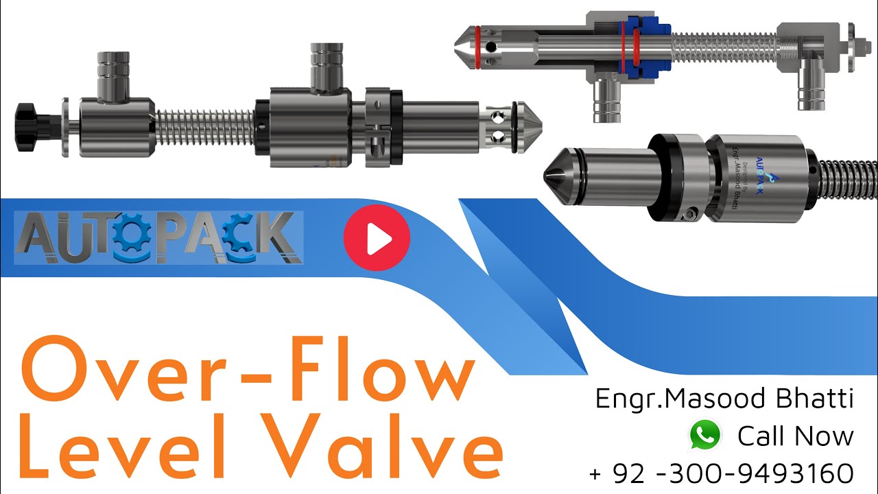LLENADORA LINEAL ACEITE |  Overflow Liquid Level Filling Valve | OFLV-017.  @artofrendering ​