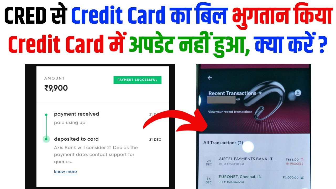 Credit Card Bill in Update When Payment Through CRED App | Cred App Credit Card Payment