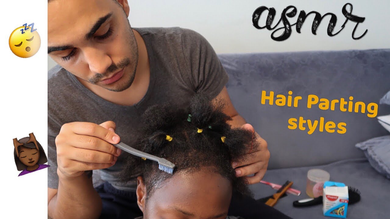 {ASMR} Parting Afro Hair 💆🏾 & Styling (major tingles) 😆