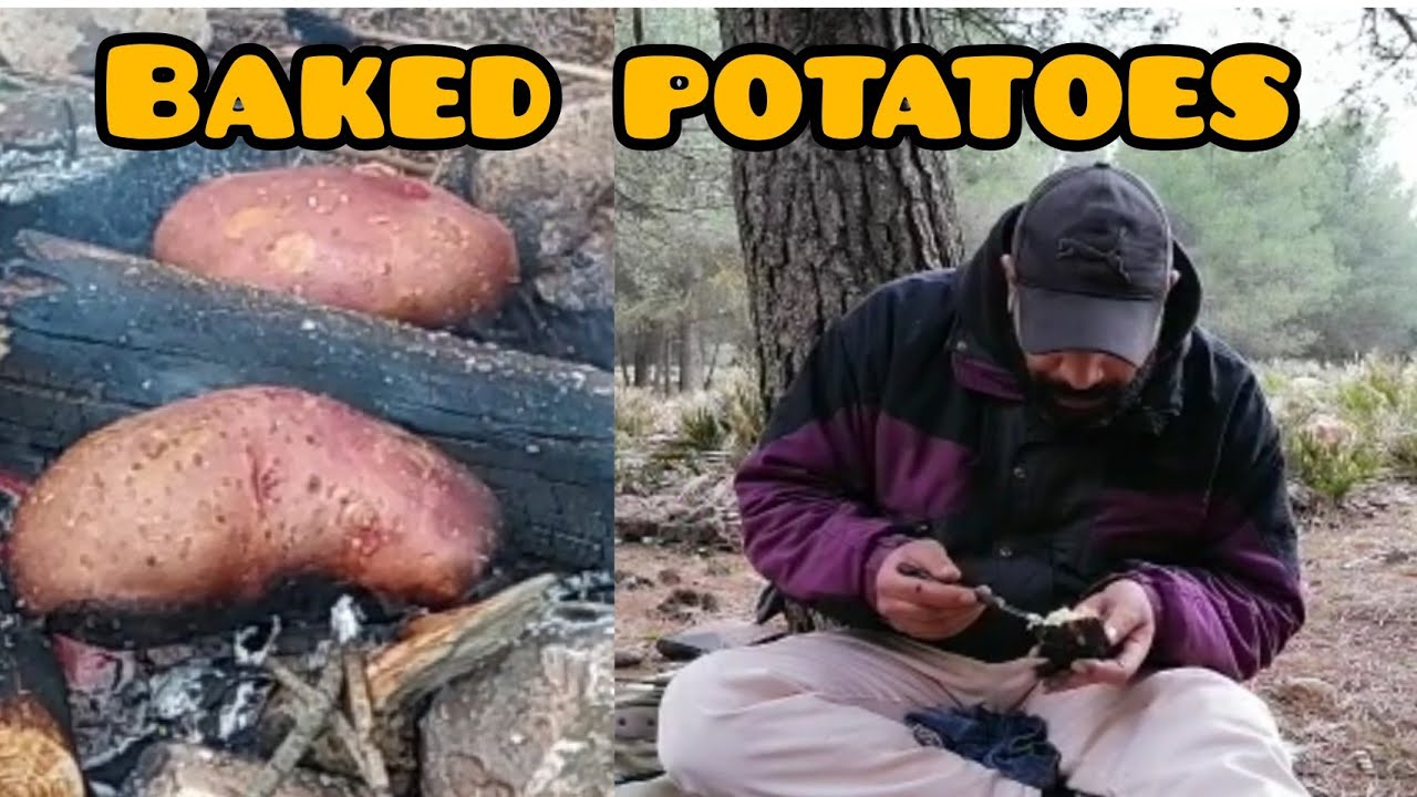 How To Make Baked Potatoes In A Campfire - Campfire Meal, Grill Survival Skills