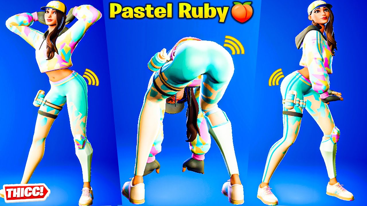 *New* Fortnite Pastel Ruby Skin Showcase Thicc 🍑😍 Hot Summer Style 😋 Latest Top Tiktok Emote Dance 😘