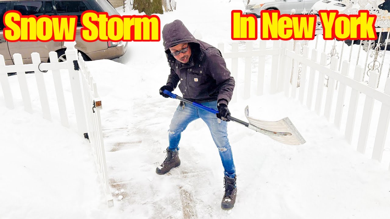 Snow Storm hit New York crazy, trying to clean my front yard and this happened 2026 .