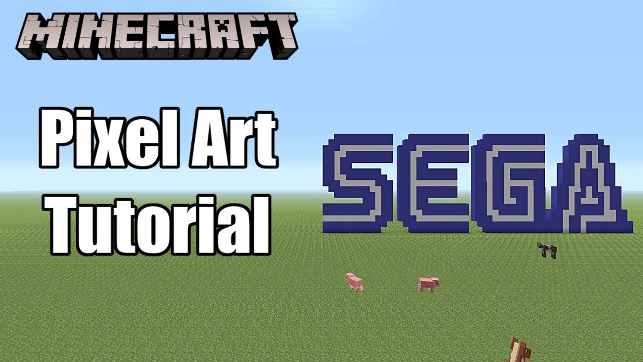 Minecraft Pixel Art Tutorial - Sega Logo