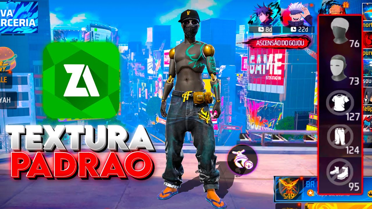 TEXTURA NA PADRAO APOSTADO FREE FIRE MANDELA LINK DIRETO ATUALIZADO