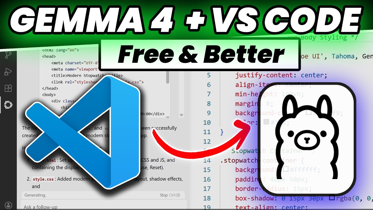 Gemma 4 &mdash; НОВЫЙ Король программирования: Настройка локальных агентов ИИ в VS Code (полное руковод...