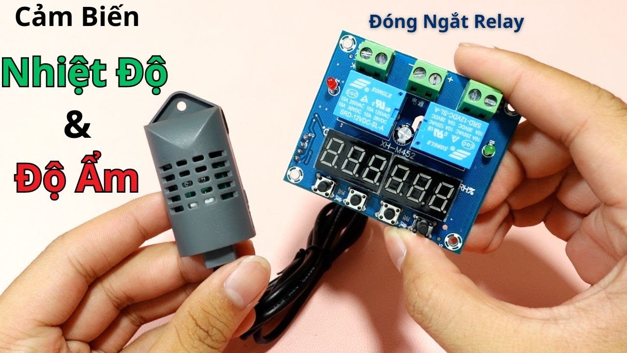 Mạch Cảm Biến Nhiệt Độ Và Độ Ẩm Đóng Ngắt Relay - M452 | VDO00045 | Điện tử DAT