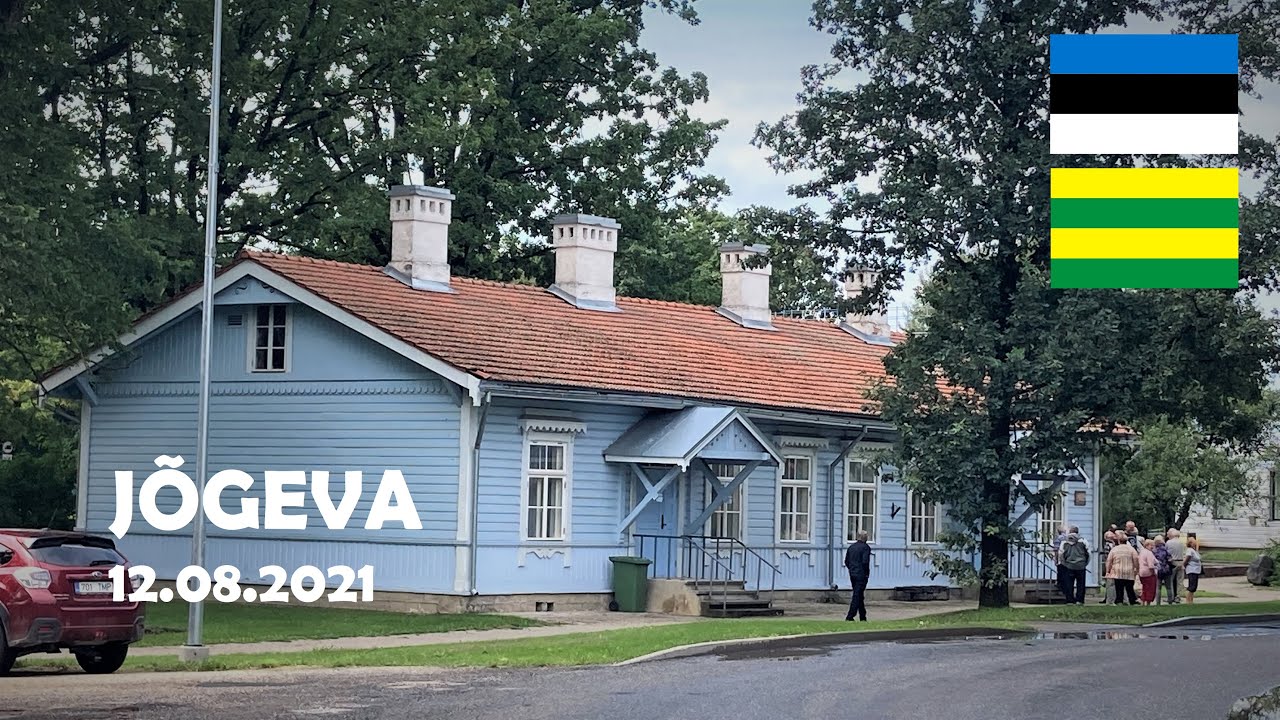 Jõgeva, Estonia. Walking in the city. 4K