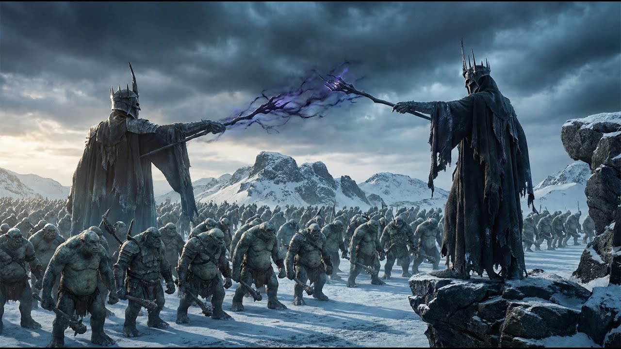 Тролли Ангмара в поздней стадии игры против эльфов, полных героев с обеих сторон | Lotr BFME2 Rot...