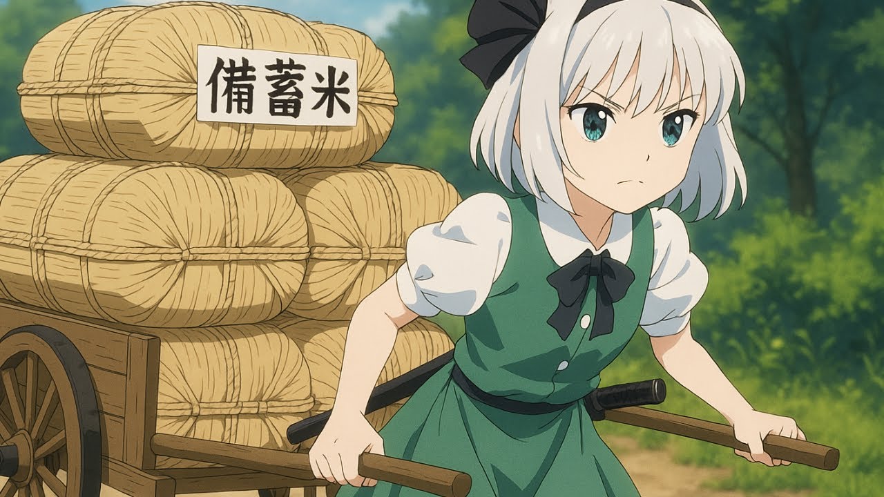 備蓄米を買い占める妖夢 他【東方アニメ風紙芝居：まったり幻想郷】#魂魄妖夢 #幽々子 #霊夢 #チルノ #慧音 #大妖精 #四季映姫 #レミリア