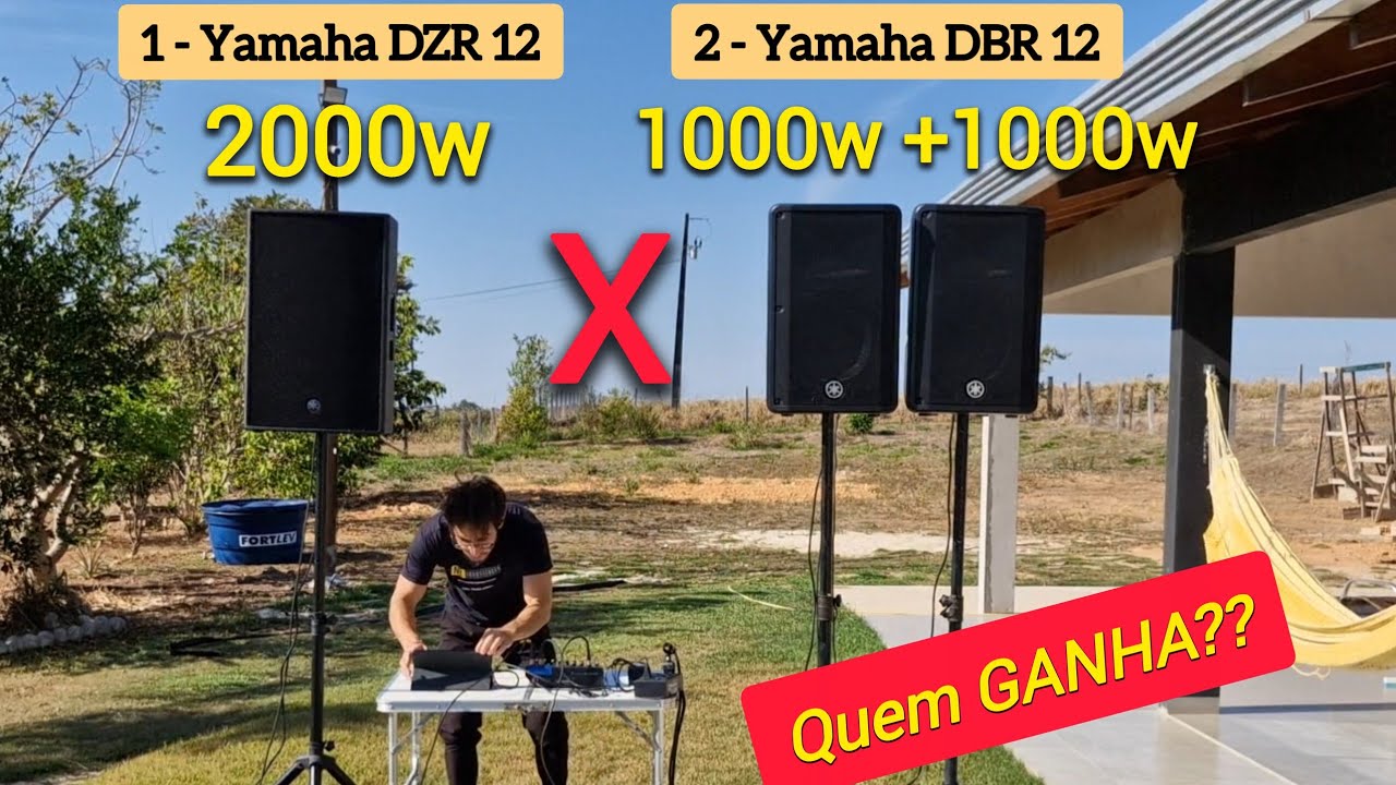 Caixa Yamaha DZR 12 vs duas Yamaha DBR 12. Teste ao Ar livre. 