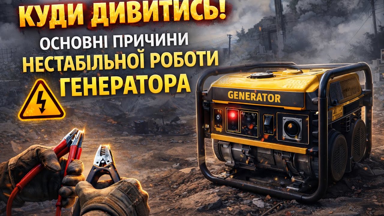 Чому ГЕНЕРАТОР Нестабільно ПРАЦЮЄ, ГЛОХНЕ, ПРОБЛЕМИ та як Їх ВИРІШИТИ