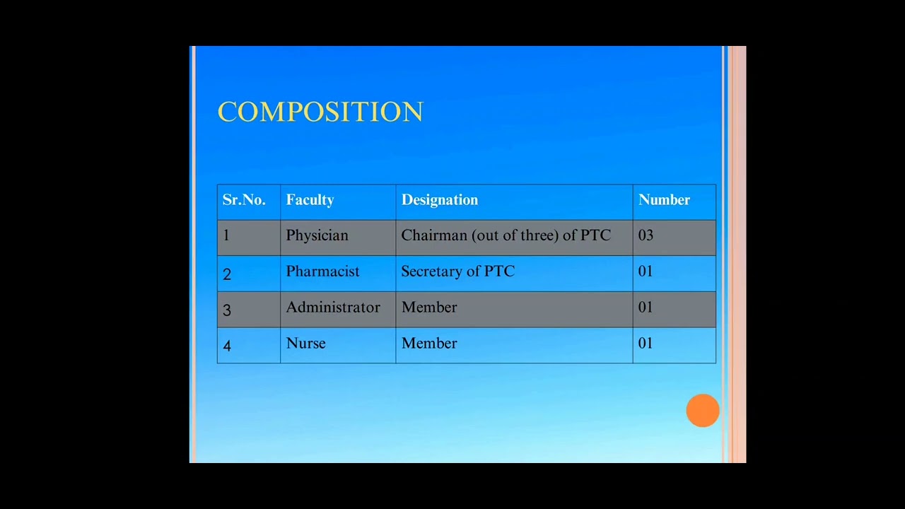 Different committees in the hospital.