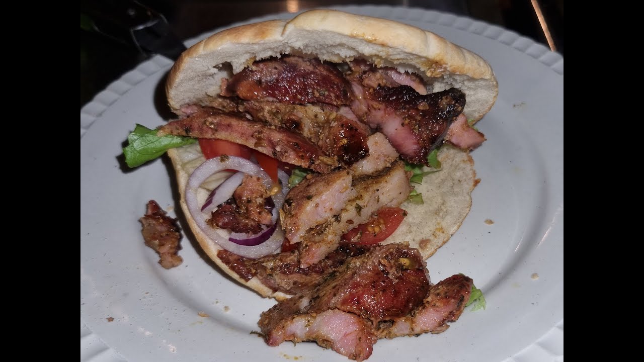 Shawarma (pork) on Weber Summit Charcoal / kamado on the Spit on Fire Rotisserie