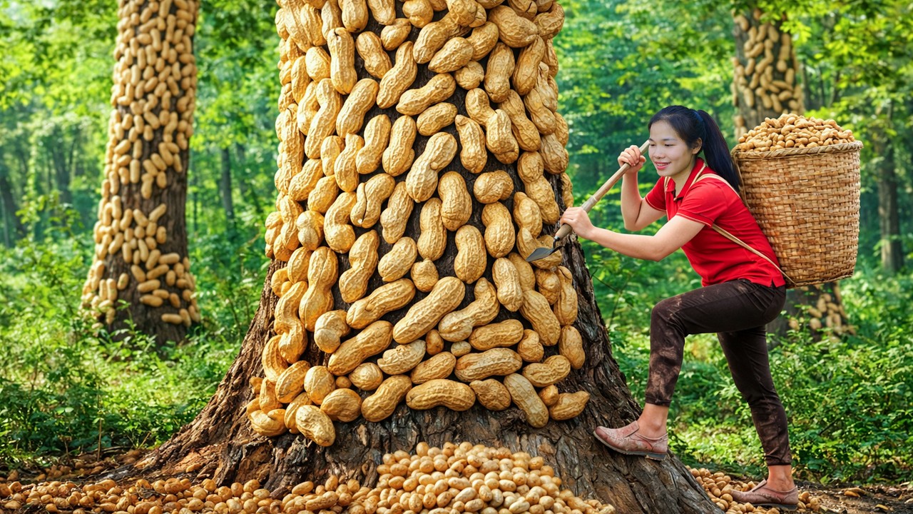 Harvesting A Large Amount of Peanuts and Selling at the Village Market | Simple Rural Girl Life