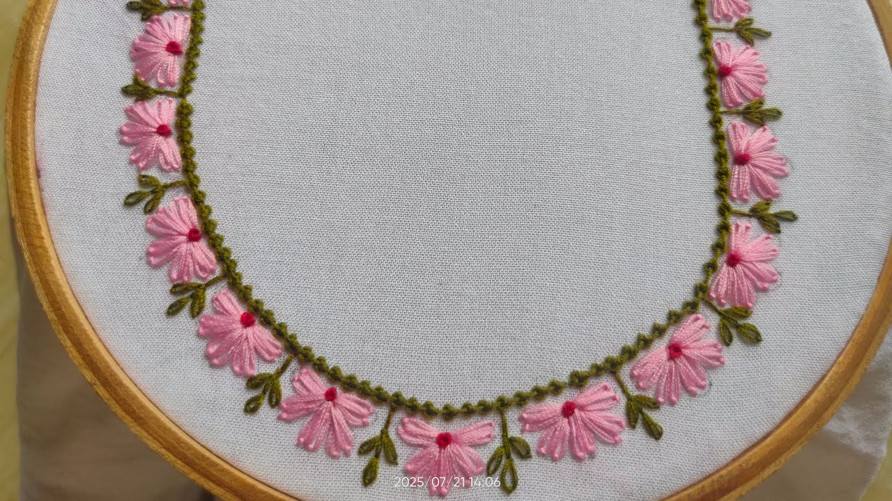 Simple Neck Hand Embroidery Design/कढ़ाई डिजाइन/(@ira creations 786)