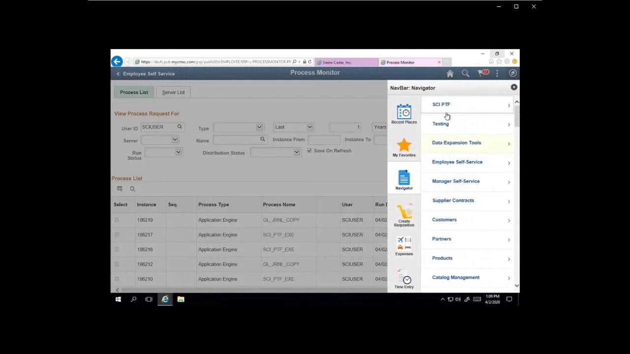 PeopleSoft Test Framework Workbench Demo