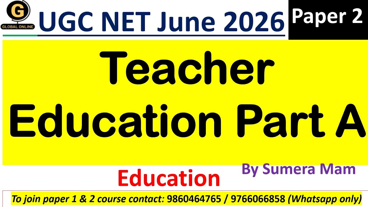 Teacher Education Part A  for 2026 NET Exam | Paper 2 Preparation