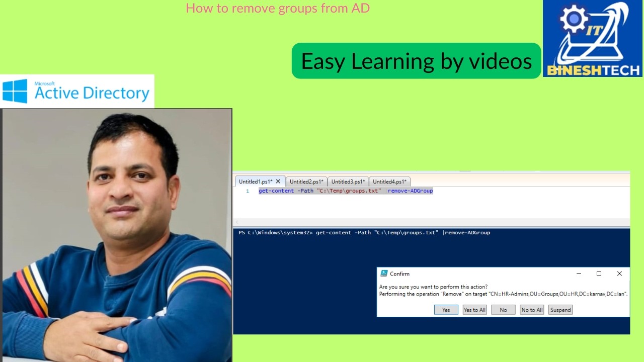 How to remove groups from AD