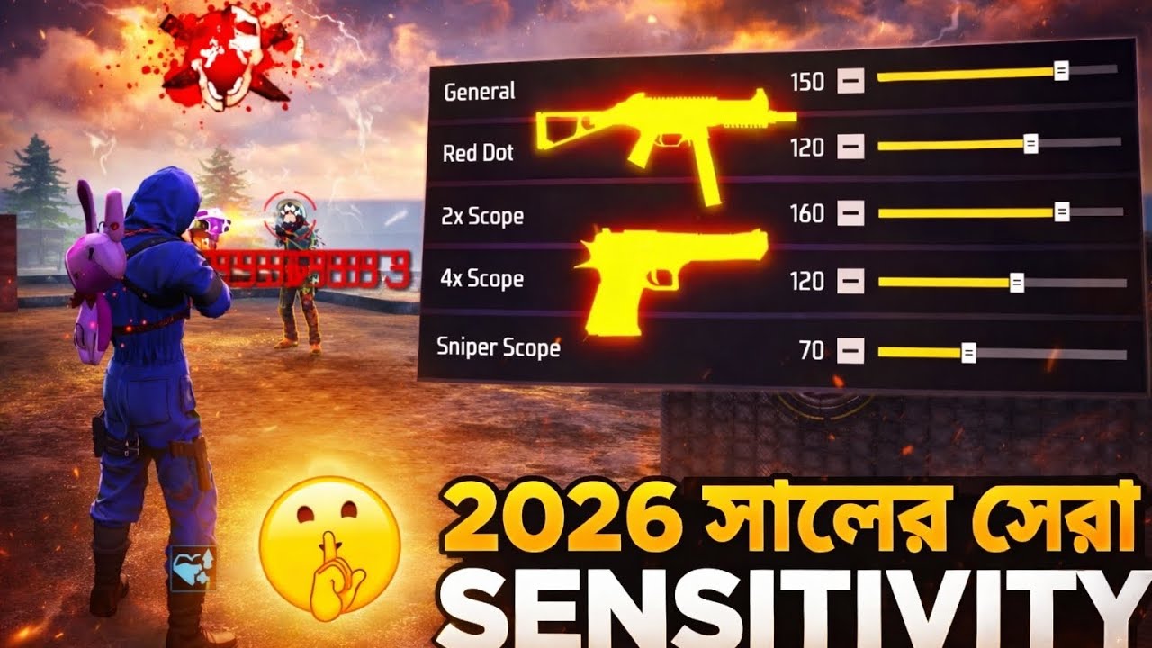 2026 সালের সেরা Sensitivity Settings 😱 | 99% Headshot Trick 🔥 Free Fire Bangla#FreeFire#Sensitivity
