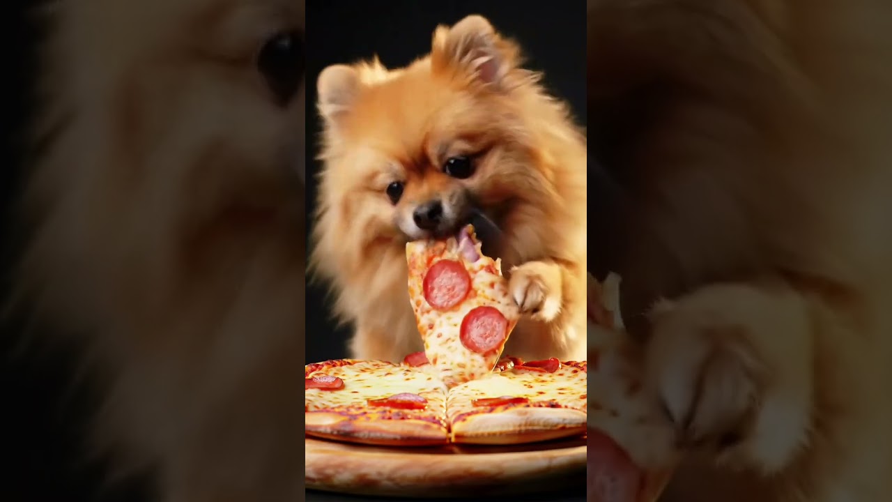 🍕 Cheesy Pepperoni Pizza Mukbang 🐶🧀  #PizzaMukbang  #CheesePull #AIPetMukbang  #MukbangVibes #asmr