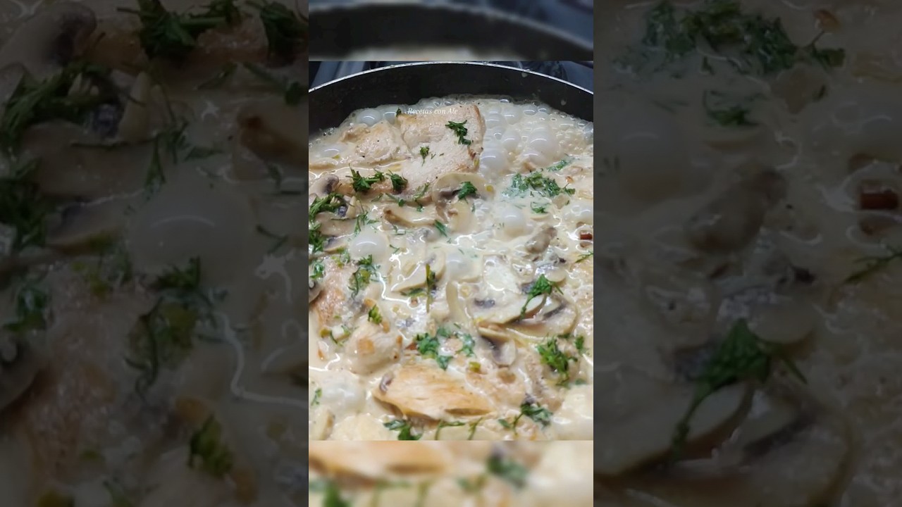 Pechuga en salsa de champi&ntilde;ones #recetas #champi&ntilde;ones