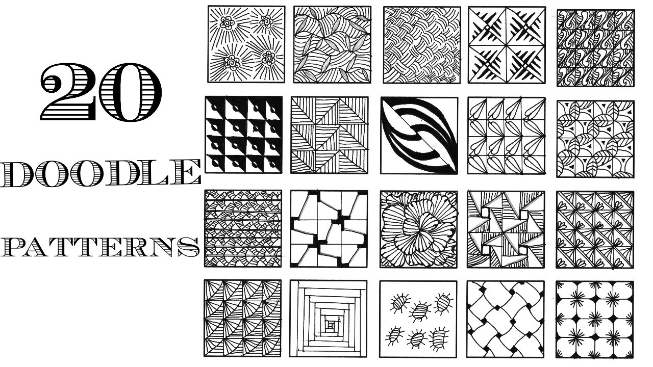Easy 20 Zentangle Patterns | Doodle Patterns
